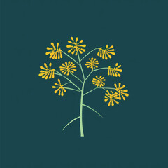 Sticker - Minimalist yellow floral illustration