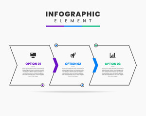Fototapete - Vector Graphic Infographic Element Design icon templates with 3 options or steps. Can be used for process diagram, presentations, workflow layout, banner, flow chart, infographic.