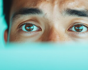 Aufkleber - Anxious Young Asian Man in Home Office Analyzing Stock Market Data Amid Financial Crisis