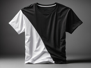 Wall Mural - Tshirt design fashion concept blank black and white tshirt mockup