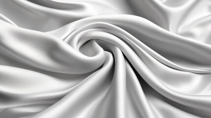 Poster - Soft white silk fabric drapes beautifully, capturing light and creating flowing patterns.