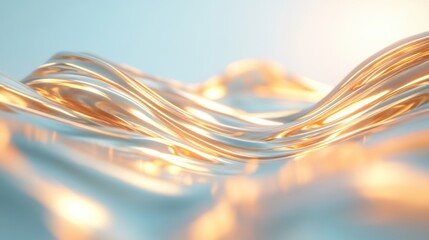 Poster - Flowing golden waves ripple softly, merging light and texture in a mesmerizing display.