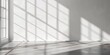 © soem - Natural light rays casting minimal shadows on white wall, trace monotone