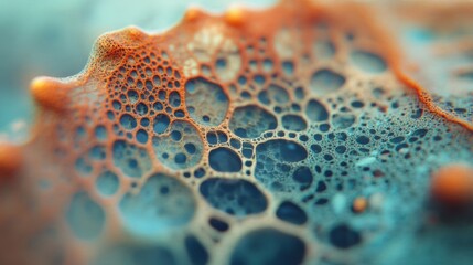 Poster - A detailed organic pattern showcases vibrant bubbles and textures, highlighting the beauty of abstract forms.