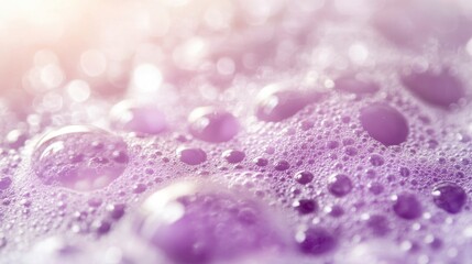 Poster - Soft purple bubbles and foam create a textured surface reflecting gentle light.