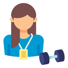 Wall Mural - female personal trainer gym instructor flat icon