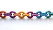 © Syukra - strong chain links interlocked, each link in a different color, representing unbreakable teamwork