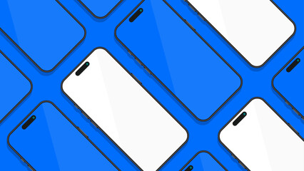 Poster - High-Quality 3D Realistic Smartphone Presentation Banner - Front View Mockup with Isolated Background. Vector.