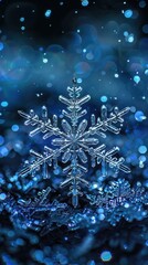 Wall Mural - snowflake conceptual image, minimalist, beautiful, centered,