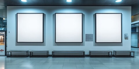 Poster - Blank Frames in a Modern Gallery Hall