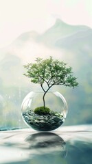 Wall Mural - sustainability conceptual image, minimalist, beautiful, centered,