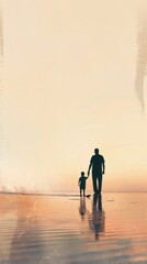 Wall Mural - fathers day conceptual image, minimalist, beautiful, centered,