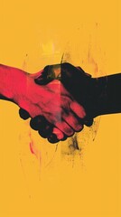 Wall Mural - handshake conceptual image, minimalist, beautiful, centered,