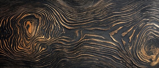 Wall Mural - Overlay of wood grain details, on black background, Generative AI