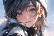© beeboys - ニット帽を被る女性イラスト,Generative AI AI画像