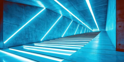 Sticker - Neon Blue Tunnel