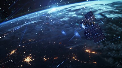 Wall Mural - satellite orbiting earth