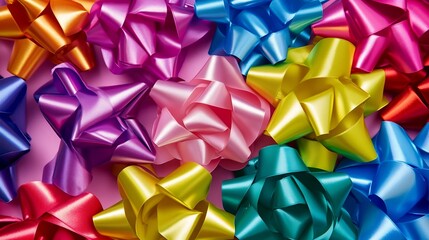 Aufkleber - Colorful gift bows background : Generative AI