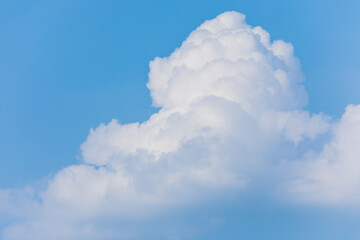 Blue sky on a sunny day. white cumulus clouds