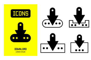 Sticker - Set of flat icons of download. Vector design for business and stock.