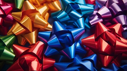 Aufkleber - Colorful gift bows background : Generative AI