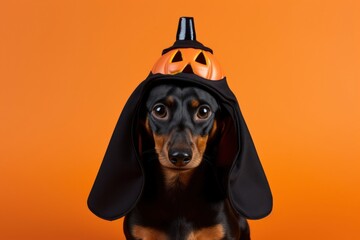 Sticker - Dachshund halloween portrait animal.