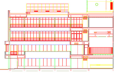 Wall Mural - Vector sketch illustration of school building construction design silhouette image