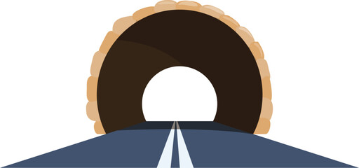 Poster - Straight road disappearing into a dark tunnel entrance