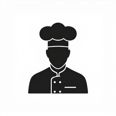 chef black icon isolated on white