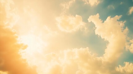 Poster - Real majestic sunrise sundown sky background with gentle colorful clouds without birds Panoramic big size : Generative AI