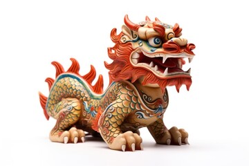 Wall Mural - Chinese sycee figurine dragon animal.