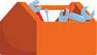 © nsit0108 - Classic orange toolbox is holding various tools for construction and repair