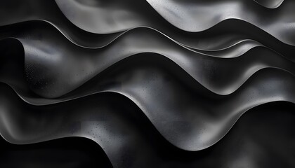 Leinwandbilder - Abstract black wavy background