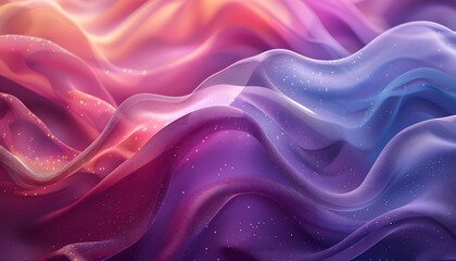 Aufkleber - Abstract background with wavy lines of pink, purple, and blue with sparkles