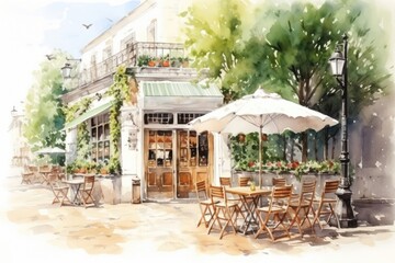 Wall Mural - Cafe architecture restaurant outdoors