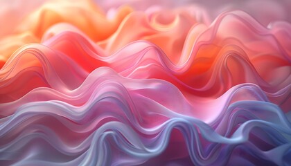 Aufkleber - Abstract background with wavy, flowing lines in shades of pink, red, and blue