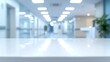 © adri - Blurred White Tabletop in a Modern Office Hallway