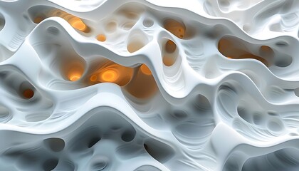 Aufkleber - Abstract white surface with orange glowing holes