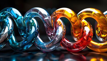 Aufkleber - Abstract, colorful, glass chain