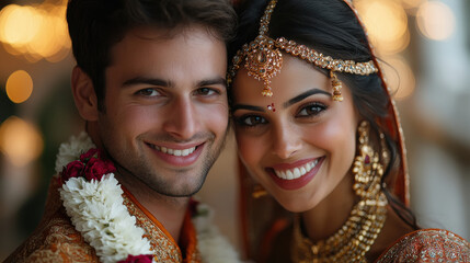 Wall Mural - indian couple in traditional wear