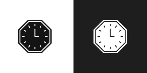 Wall Mural - Clock icon line art vector