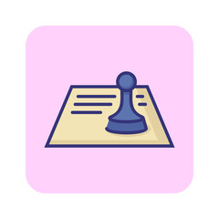 Poster - Certified document line icon. Paper, seal, stamp. Approval concept. Can be used for topics like paperwork, certification, business