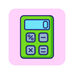 Poster - Calculator line vector icon. Calculating, counting, estimating. Calculation concept. Can be used for topics like business, money, finance, accounting, banking