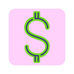 Poster - Dollar symbol line icon. Money, paying, sign. Finance concept. Can be used for topics like wage, banking, income, economy, budgeting, analysis