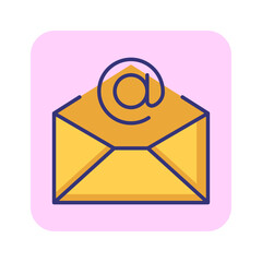 Poster - Email line icon. Letter, email symbol, envelope, message. Communication concept. Can be used for topics like mailing, correspondence, messenger, app design