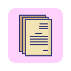Poster - Document line icon. Paper stack, application, request. Paperwork concept. Can be used for topics like business, employment, recruiting