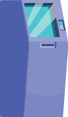 Poster - Atm machine accepting credit card for payment transaction with blank screen