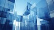 © Starw1tch - Abstract blue glass cubes architectural design.