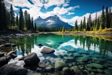 Poster - Canada lake landscape wilderness outdoors.