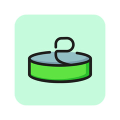 Poster - Canned food line icon. Ready to eat meal, container, tin. Food concept. Can be used for topics like food industry, snack, tourism
